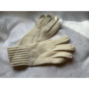 Spring & Mercer Cream Knit Cashmere Wool Gloves Lord & Taylor NEW